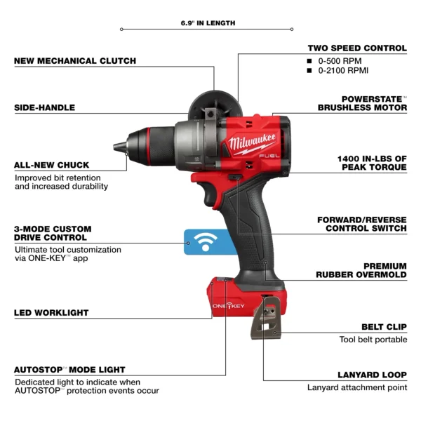 M18 FUEL™ ½” Hammer Drill:Driver w: ONE-KEY™ - Image 4